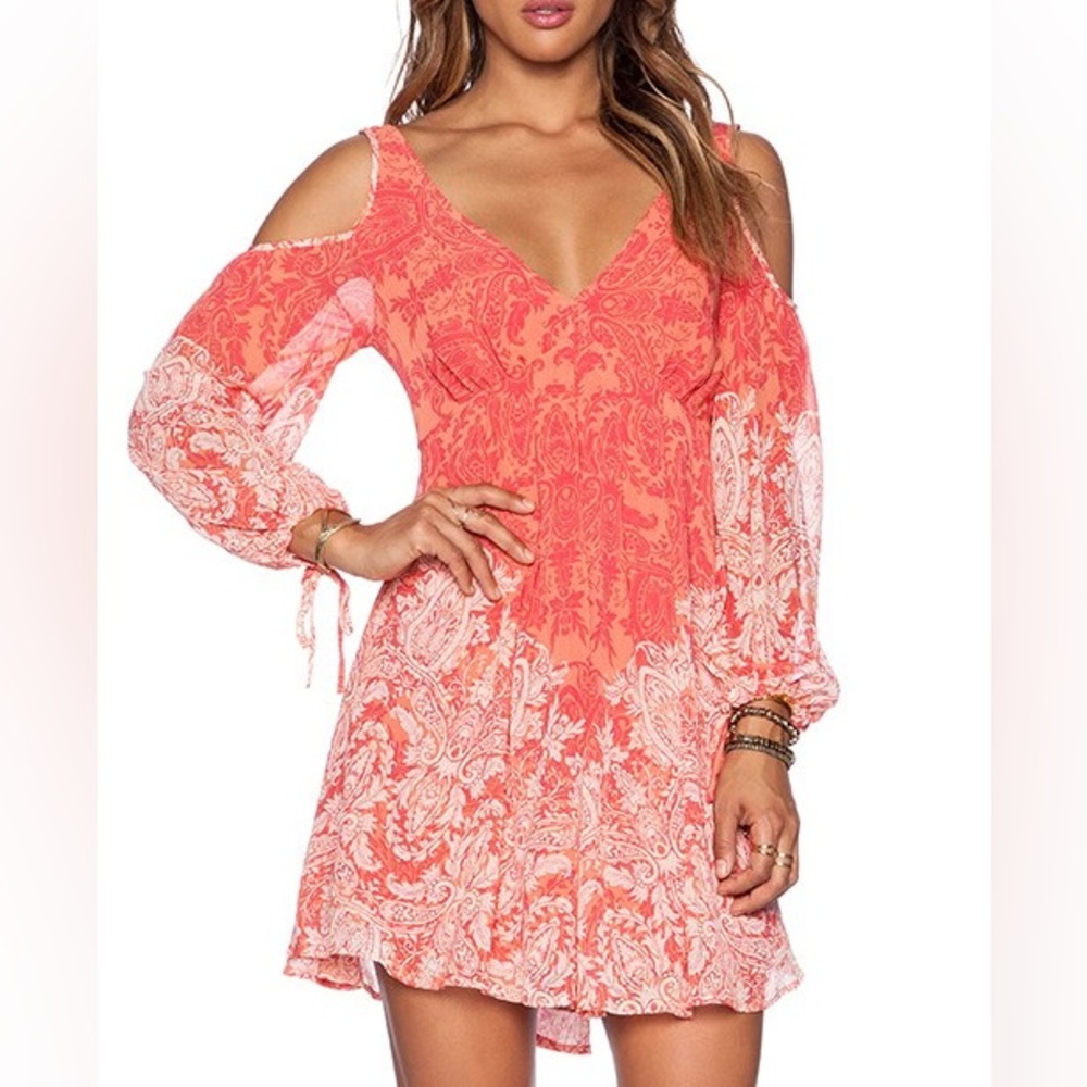 31. Free People Penny Lover Mini Dress in Clementine Combo